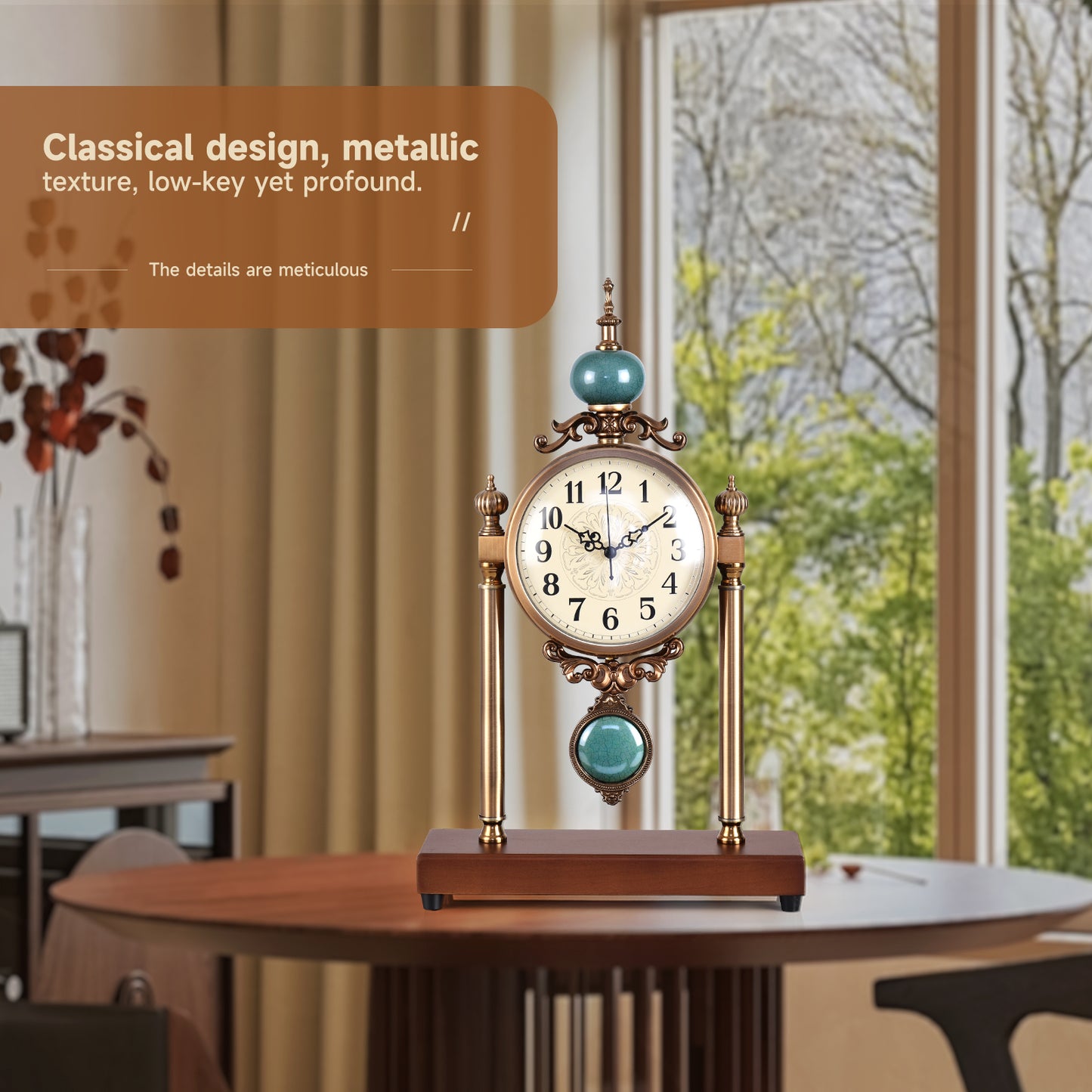 luxury home decor clock antique iron table clock for table ornaments living room /bedroom interior design whoelsale