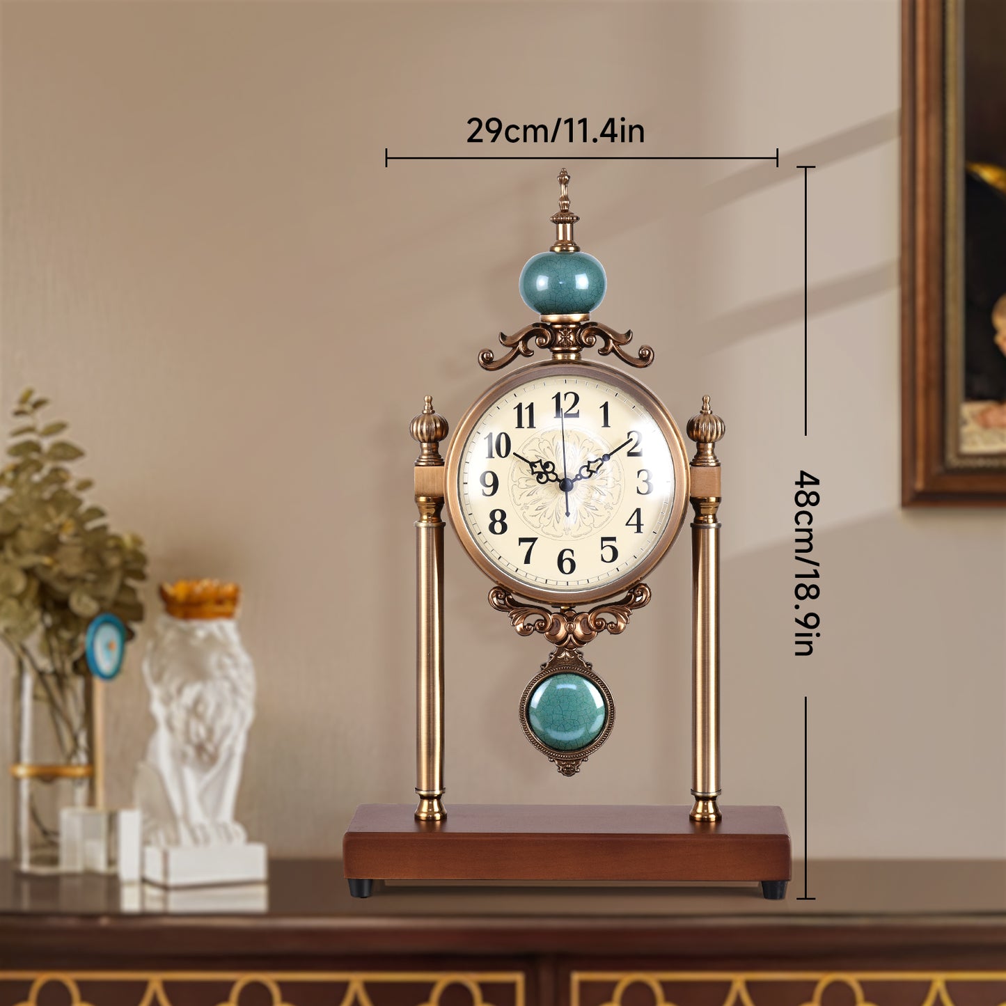 luxury home decor clock antique iron table clock for table ornaments living room /bedroom interior design whoelsale