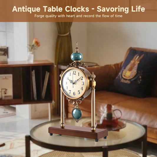 luxury home decor clock antique iron table clock for table ornaments living room /bedroom interior design whoelsale