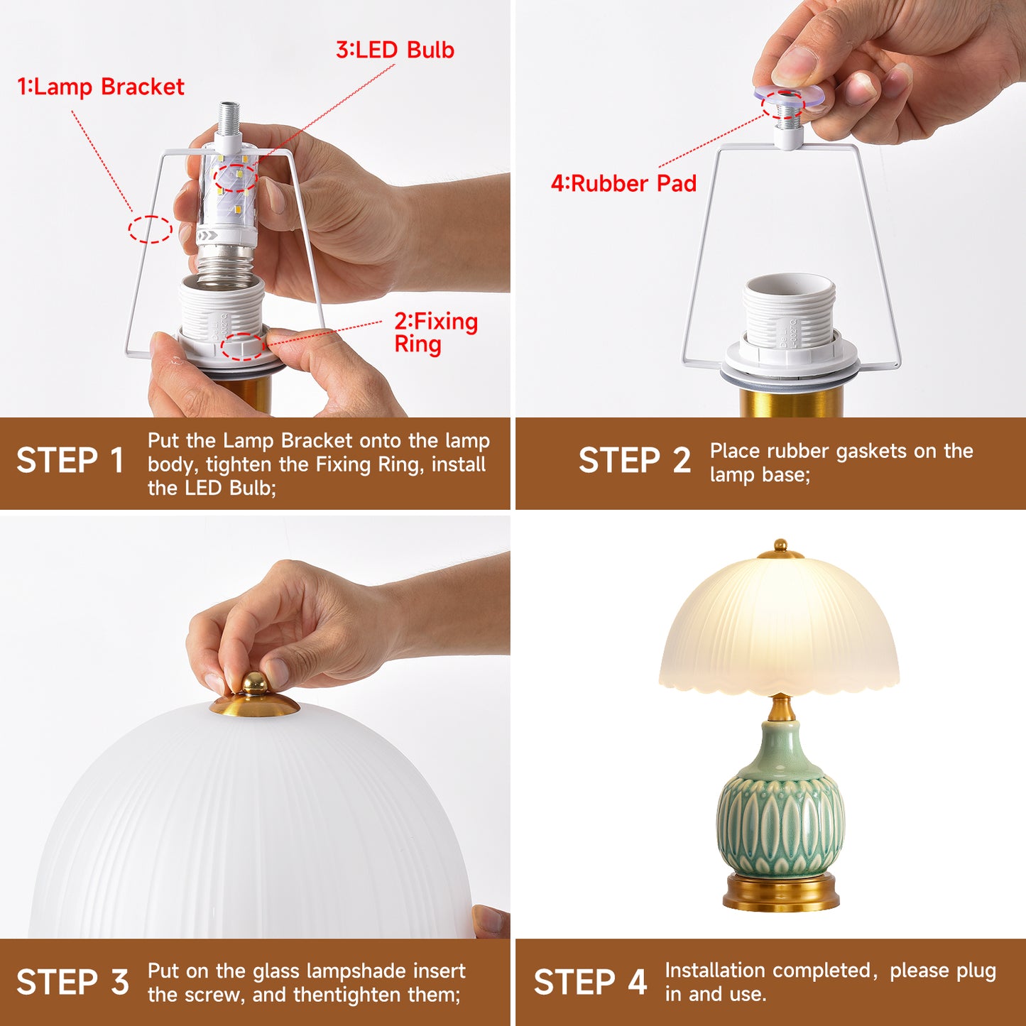 LED Table Lamp American home decor Creative Artistic E27 Desk Lamp for Bedroom Living Room Hotel Office Reading Room