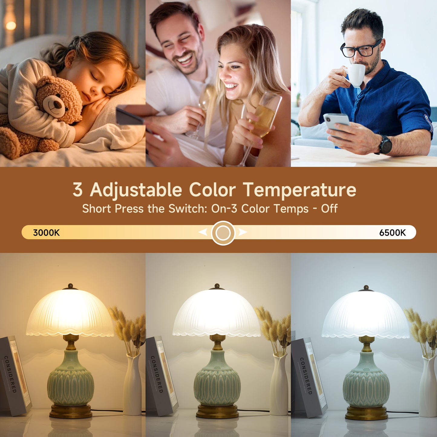 LED Table Lamp American home decor Creative Artistic E27 Desk Lamp for Bedroom Living Room Hotel Office Reading Room