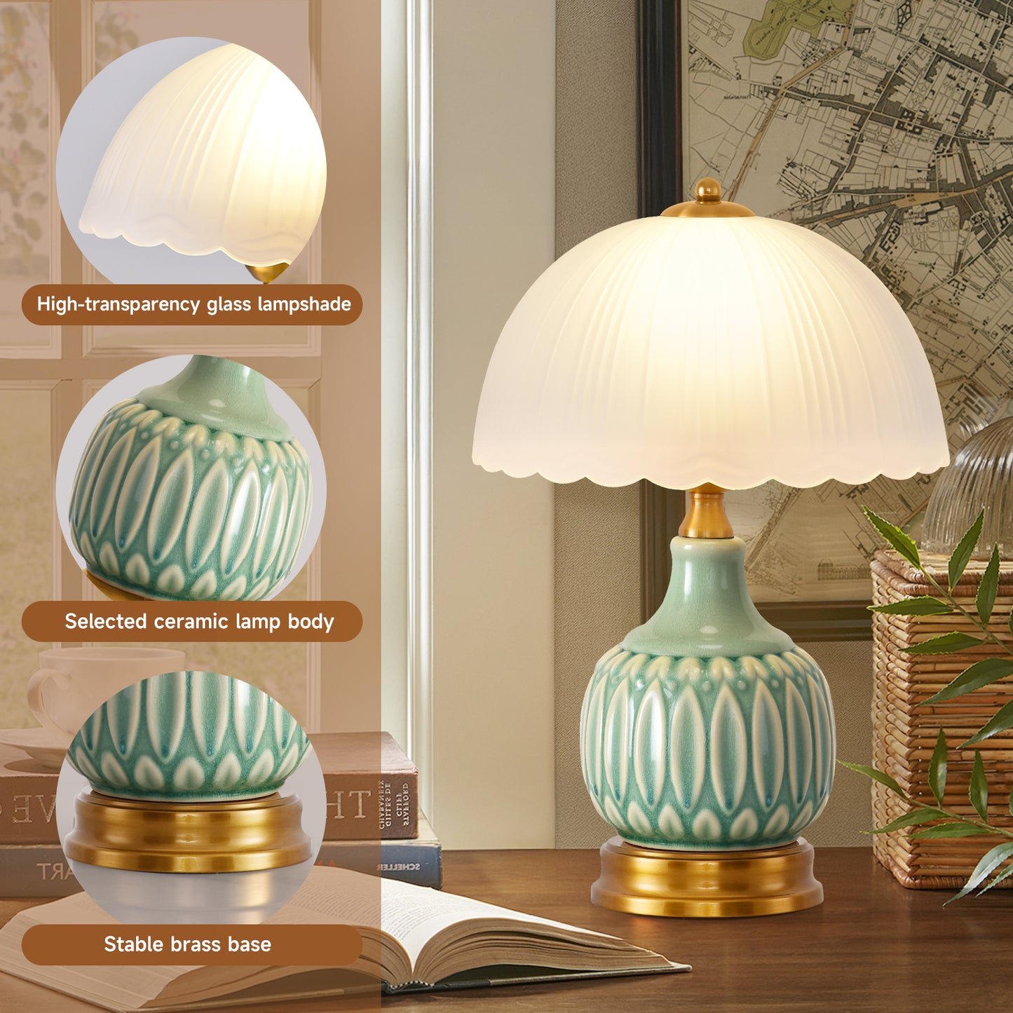 LED Table Lamp American home decor Creative Artistic E27 Desk Lamp for Bedroom Living Room Hotel Office Reading Room