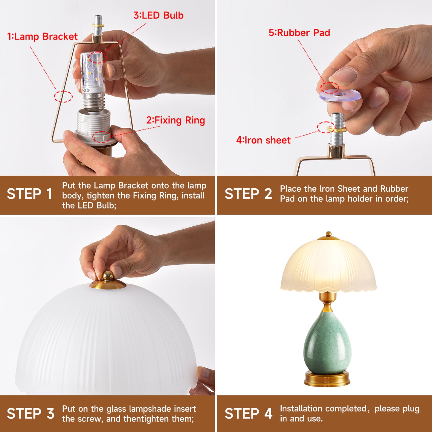 Table Lamp Bedside Lamps  American Living Room Simple Modern Creative Warm Romantic Bedroom Table Lights