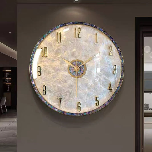 European style wall clock high quality iron shell wall clock creative shell metal clock design hanging in living room hotel office watch wholesale factory