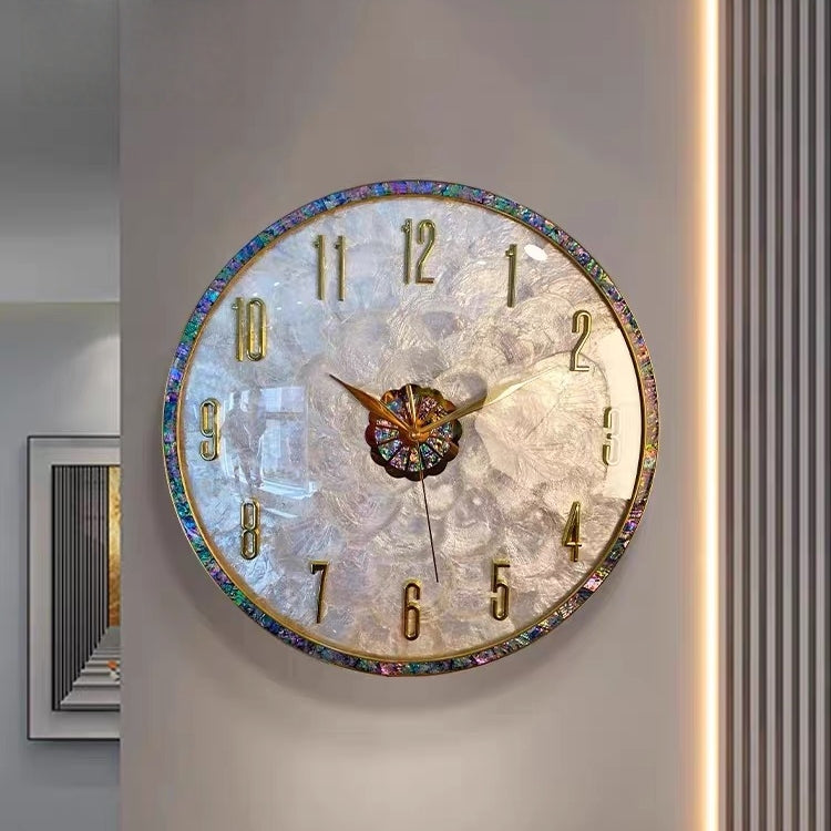 European style wall clock high quality iron shell wall clock creative shell metal clock design hanging in living room hotel office watch wholesale factory